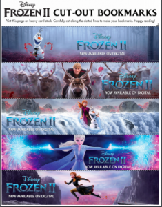 Frozen 2 printable bookmarks
